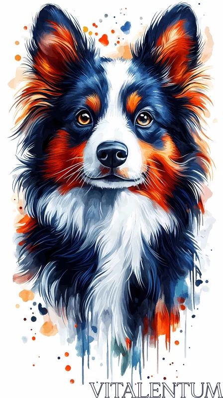 AI ART Colorful Canine Watercolor Art