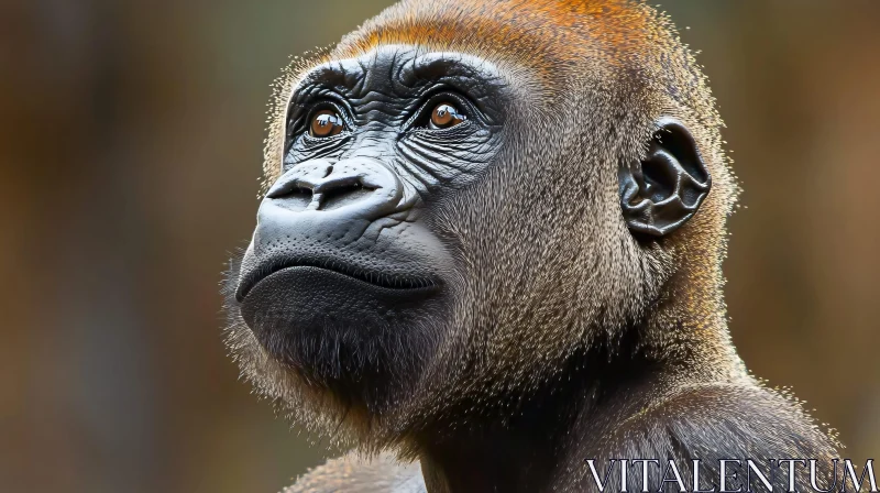 Monkey Close-up Portrait AI Image