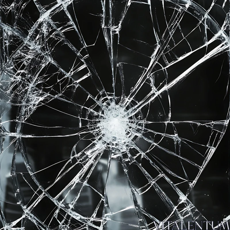 Cracked Glass: An Abstract Composition AI Image