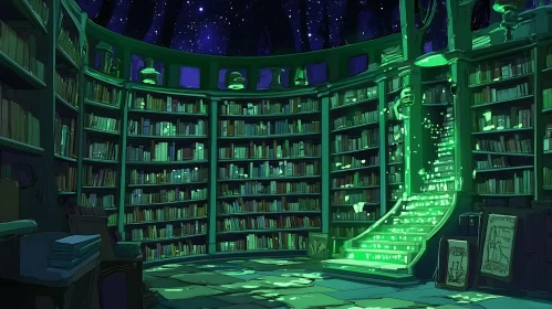 Emerald Library at Night