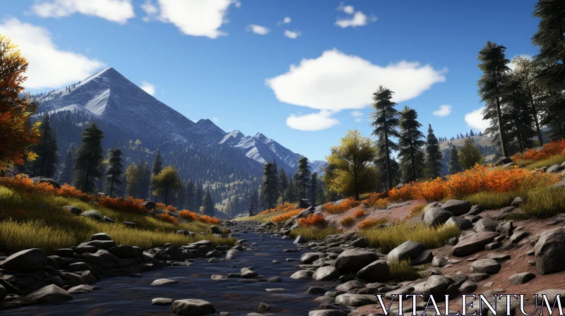 Eerily Realistic Landscape: Amber and Azure Nature Wonders AI Image