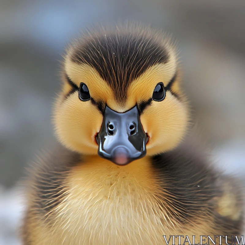 Infant Duckling Close-Up AI Image