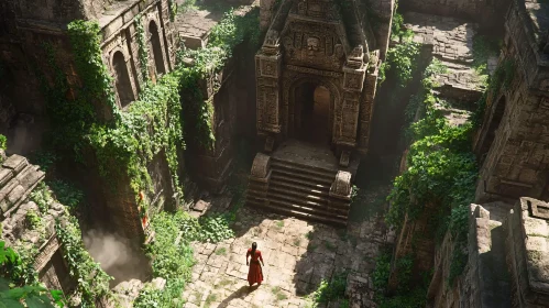 Temple Ruins and Vegetation