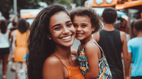 Portrait of Joyful Mother and Child