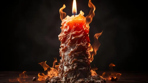 Rusticcore Candle Flame Illuminating the Darkness