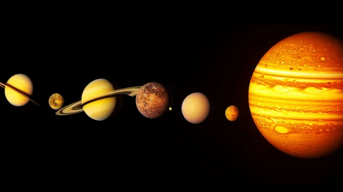 Solar System Art: Realistic Depiction of Planets in Front of the Sun