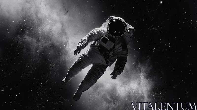 Floating Astronaut in Deep Space