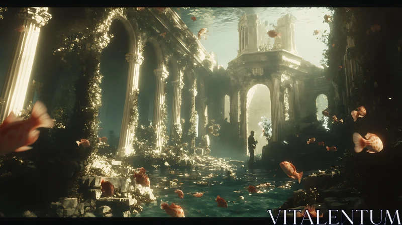 Sunken Ancient City with Aquatic Life