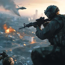 Military operation in a conflict zone