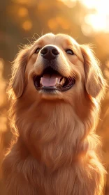 Joyful Dog Amidst Sunlit Glow