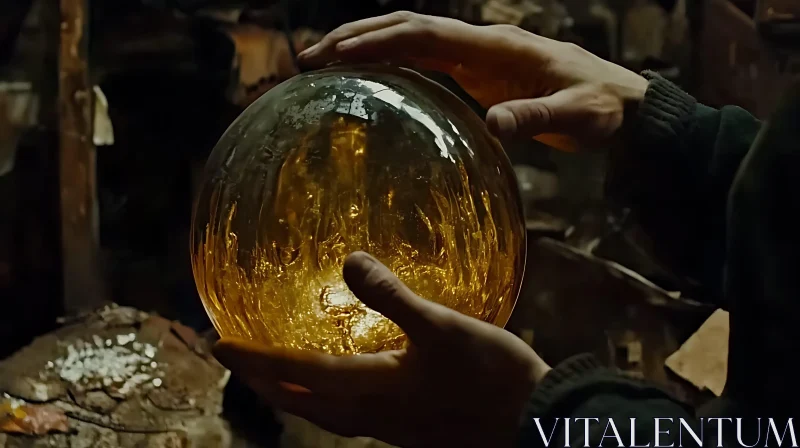 Translucent Sphere Held in Gentle Hands