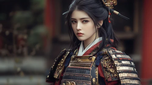 Serene Warrior in Traditional Armour