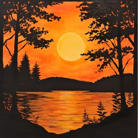 Sunset Reflection on Calm Waters