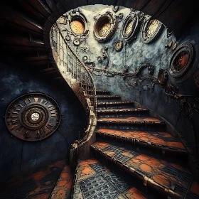 Vintage Clockwork Staircase Design