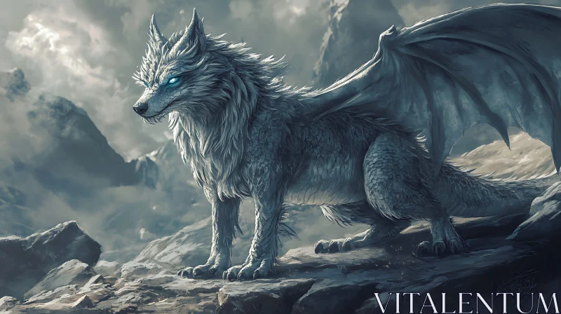 Fantasy Creature: Dragon Wolf Hybrid
