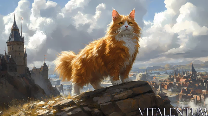 Regal Feline in Historic Setting