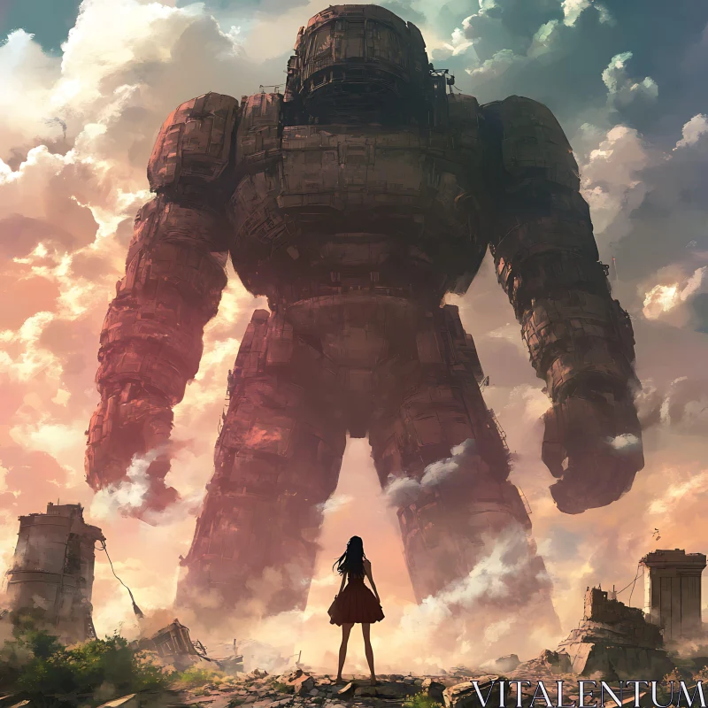 Colossus and Courage: A Fantasy Scene