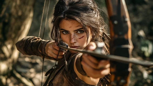 Female Archer Ready to Strike