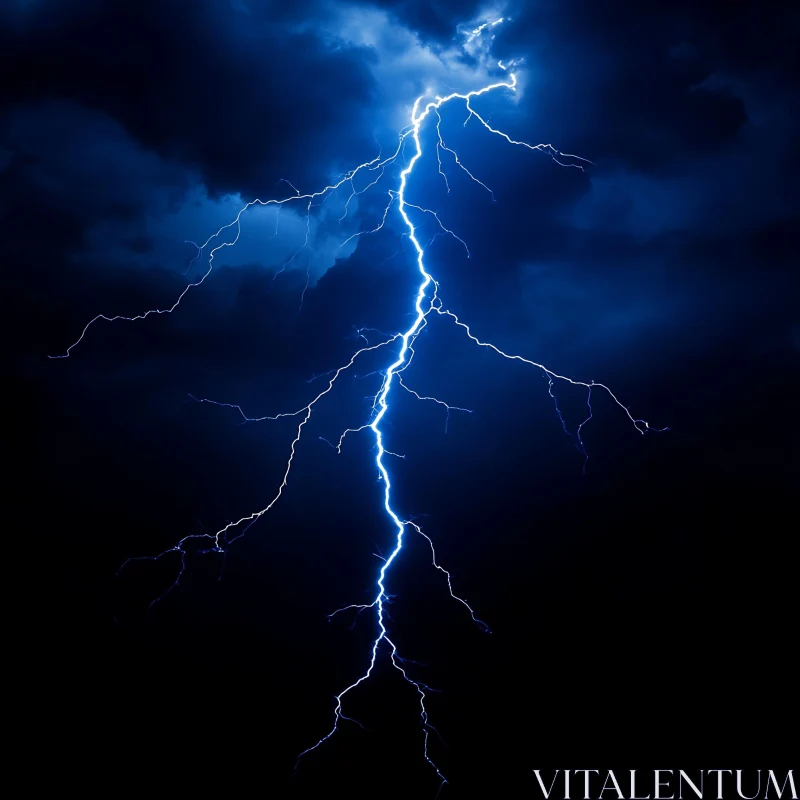 Striking Lightning Over Dark Sky