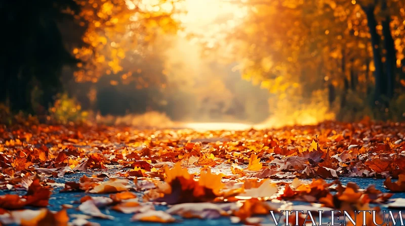 Fall Foliage on Country Road AI Image