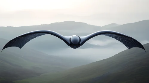 Drone Soaring Over Mountain Landscape
