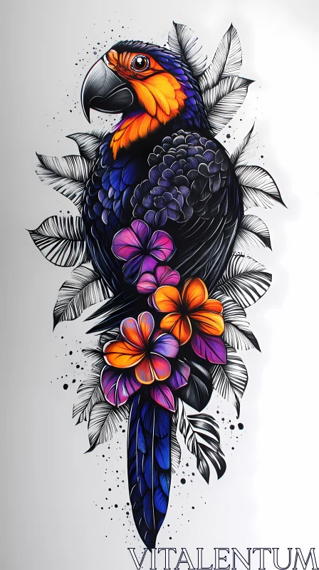Vibrant Parrot Art