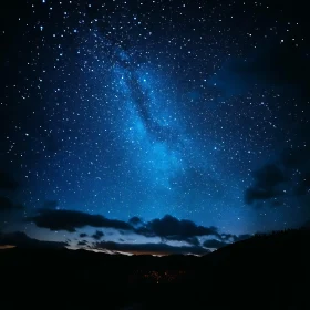 Serene Night Sky with Starry Display