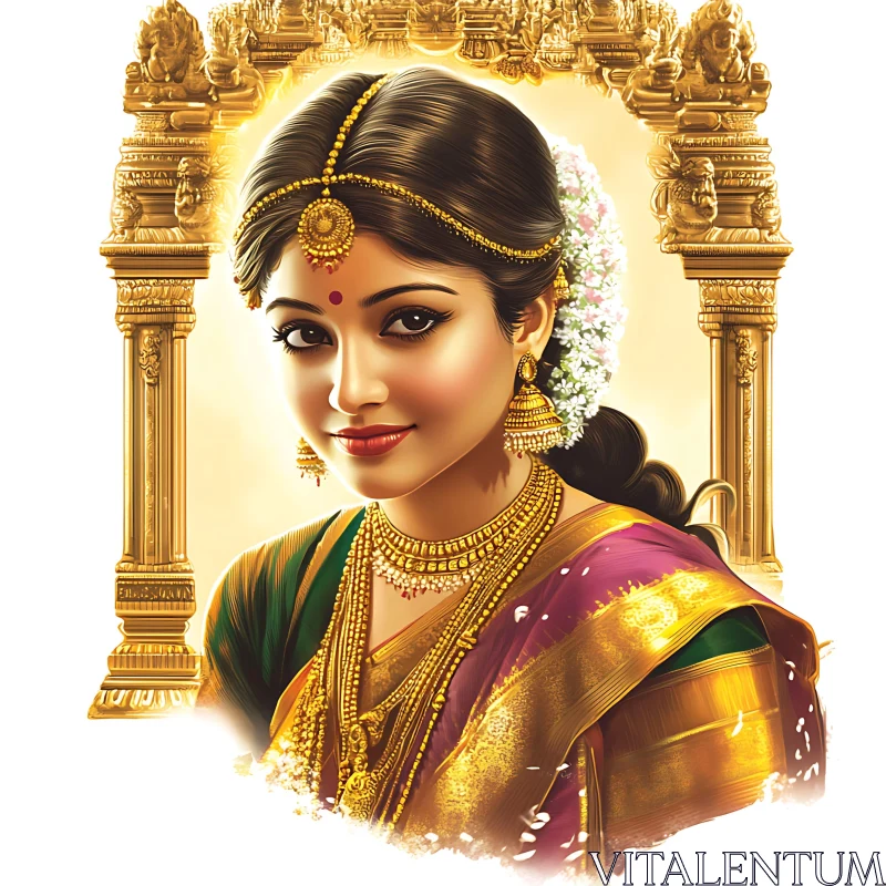 Portrait of Woman in Traditional Attire