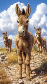 Pastoral Scene of Donkeys