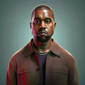Iconic Kanye West Portrait in Art