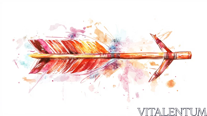 Arrow Watercolor Painting AI Image