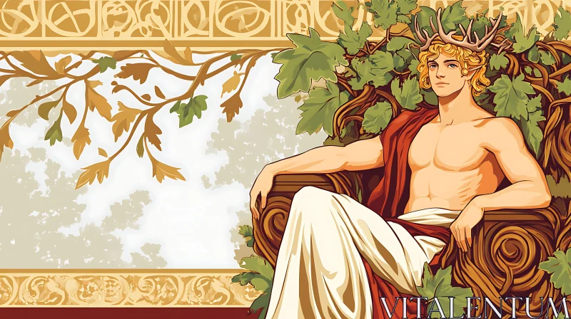 Man with Antlers and Vineyard