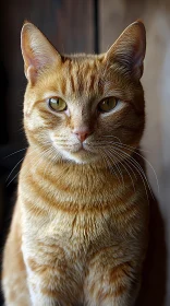 Alert Ginger Cat Face