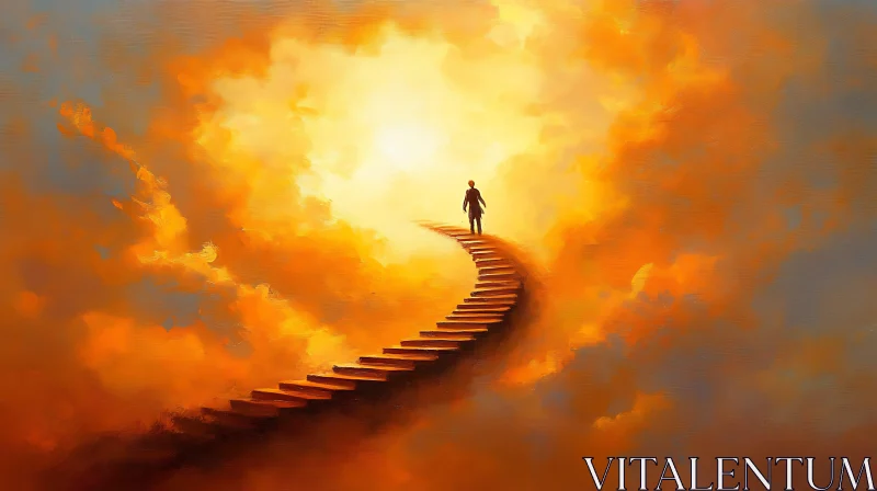 Stairway to Light: A Surreal Ascent