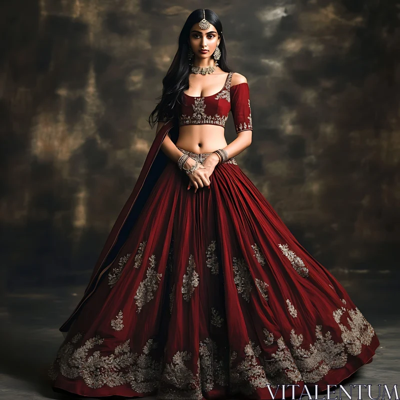 Portrait of Woman in Traditional Dress