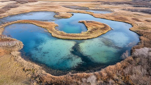 Serene Meandering Lake with Clear Waters