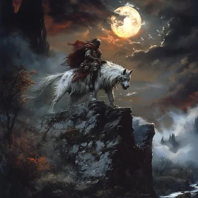 Moonlit Warrior on Wolf