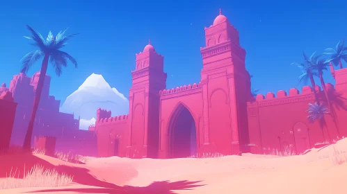 Surreal Pink Desert City