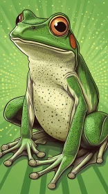 Stylized Green Frog Illustration
