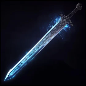 Enchanted Sword with Blue Aura