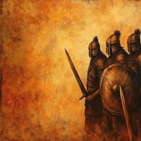 Ancient Warriors in Bronze Armor