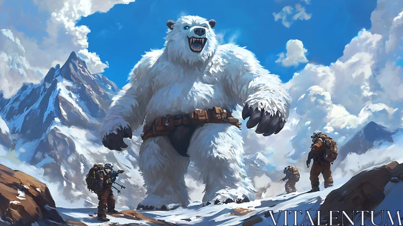 Colossal Polar Bear Encounter AI Image