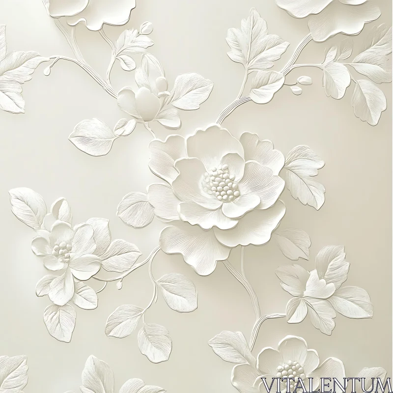 Monochrome Floral Texture Background