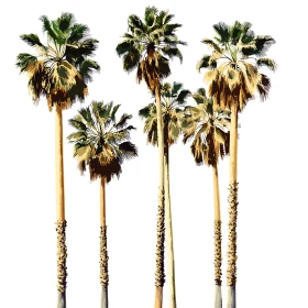 Tropical Palm Trees on White
