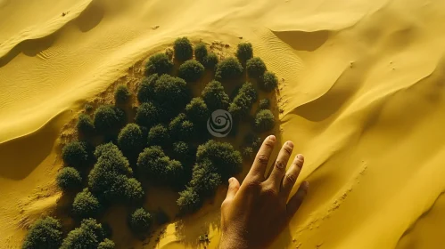 Aerial View of Desert Oasis