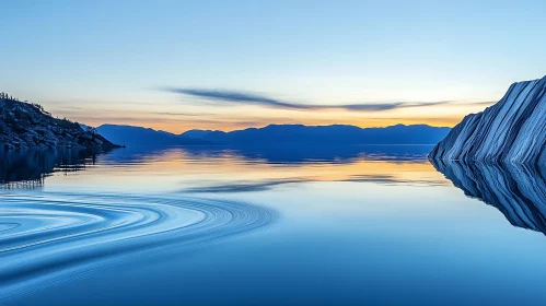Still Waters Reflect Mountain Sunset