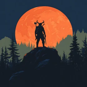 Antlered Hunter at Nightfall