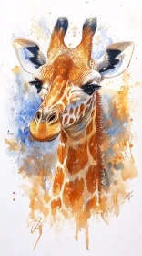 Watercolor Painting of Giraffe