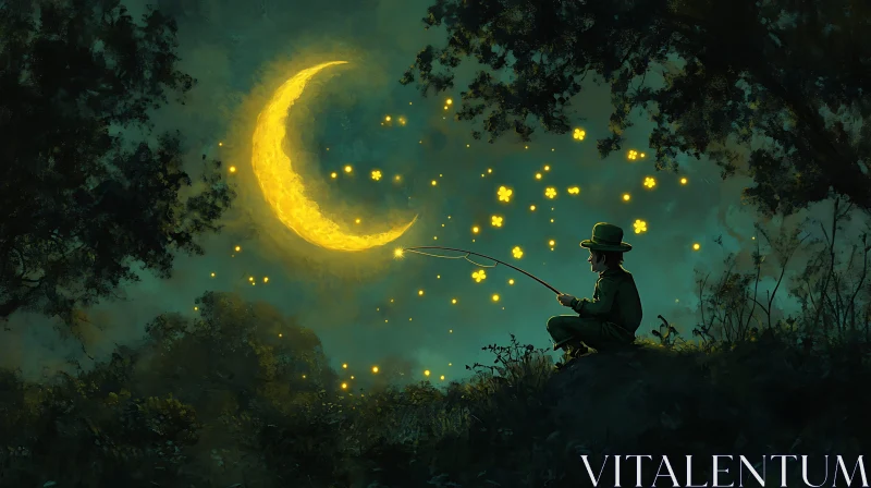 Celestial Fishing: A Nighttime Fantasy