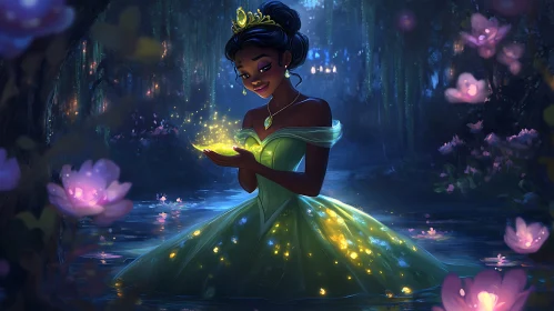 Magical Princess with Glowing Lights